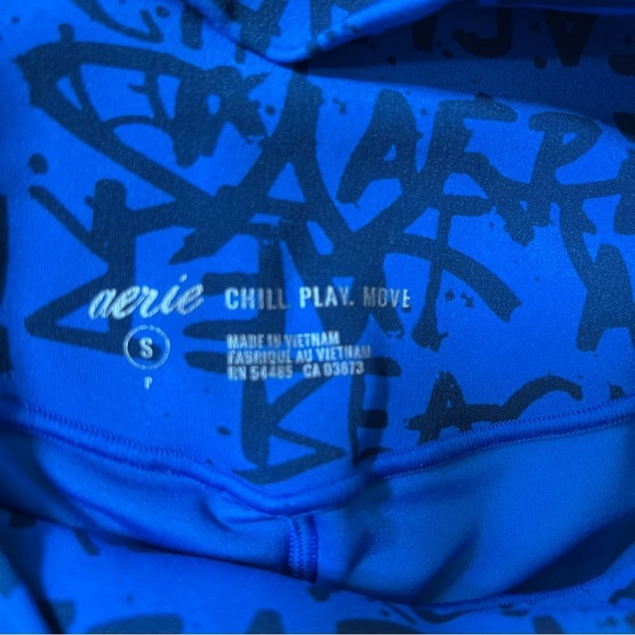 Aerie Womens Active Chill Play Move High Waisted Blue Stretch Leggings Pants S/P - Picture 8 of 12